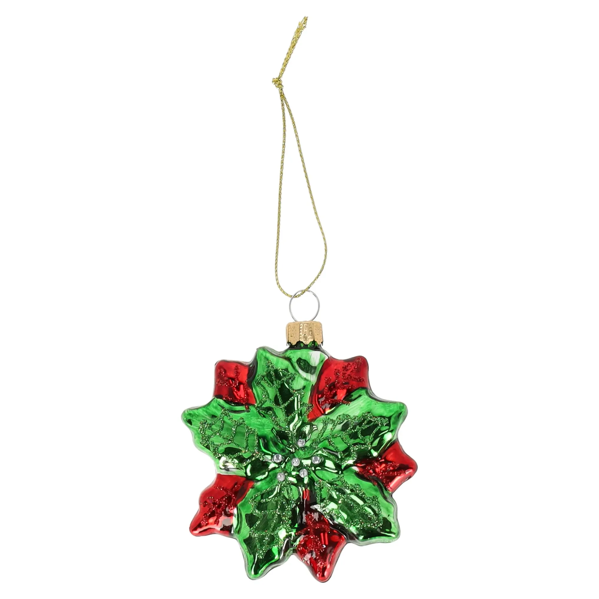 Kerstballen|Kerstdecoratie>Hanger glas kerstster klein rood