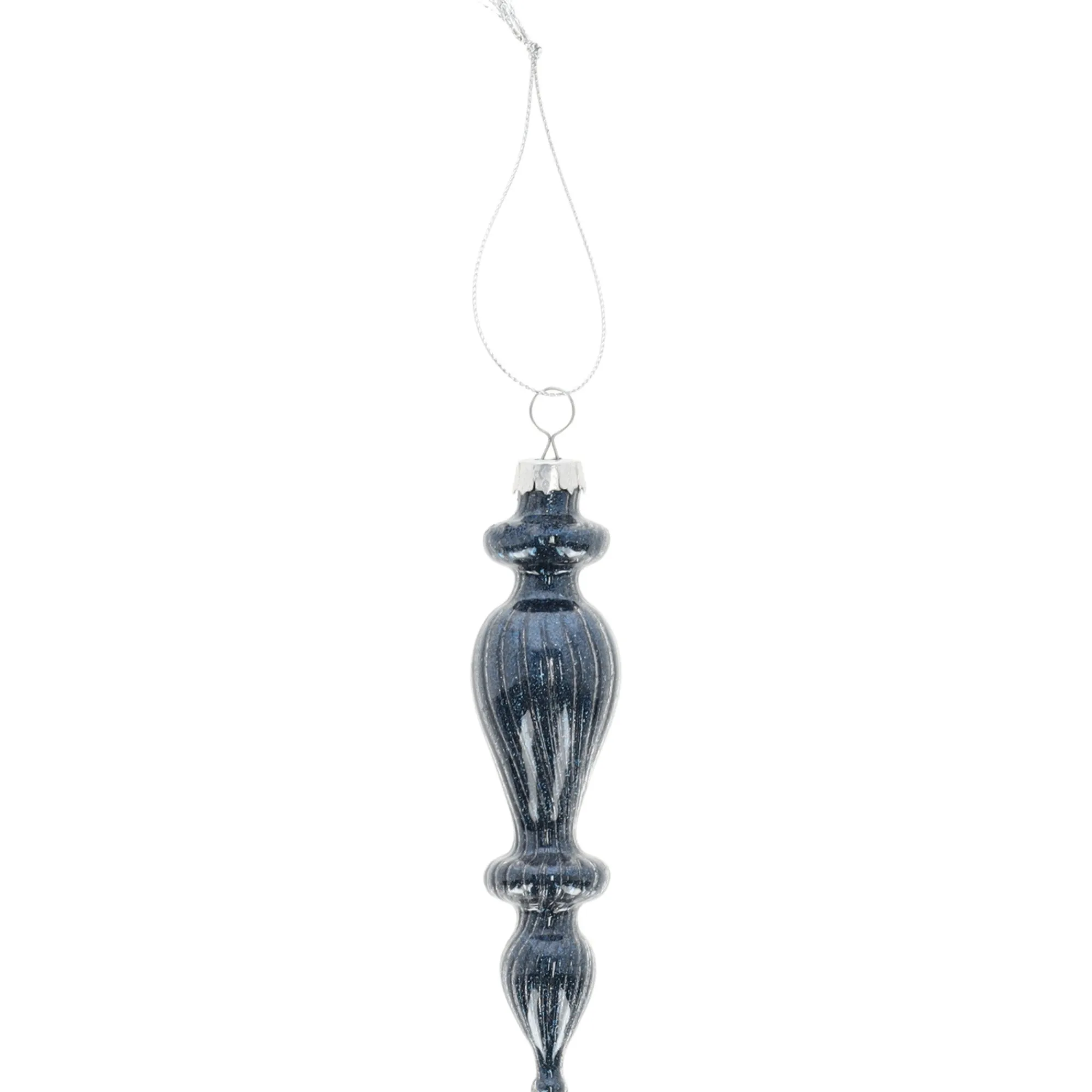 Kerstballen|Kerstdecoratie>Hanger glas pegel 13 cm blauw