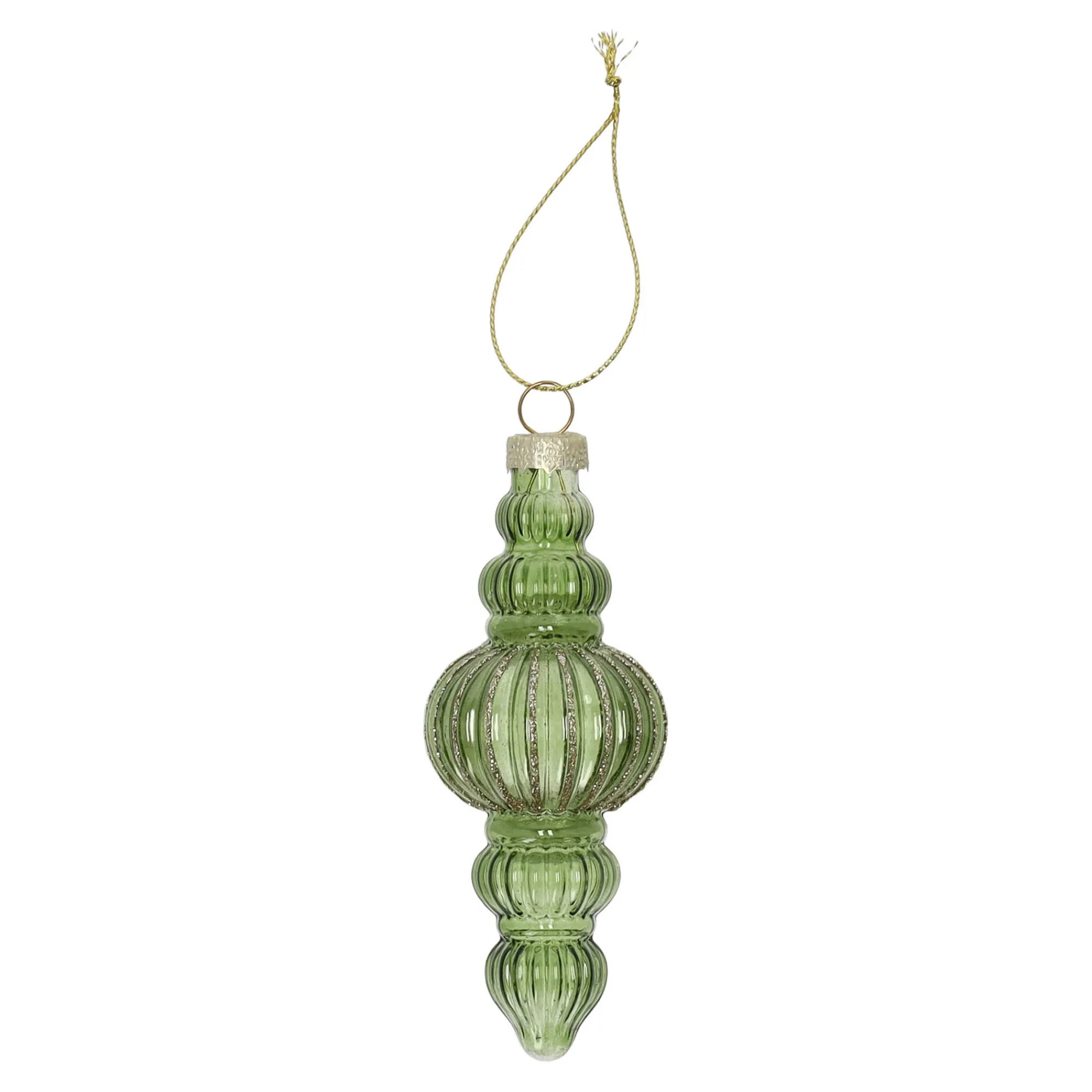 Kerstdecoratie|Kerstballen>Hanger glas pegel 11 cm groen