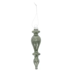 Kerstdecoratie|Kerstballen>Hanger glas pegel 13 cm groen