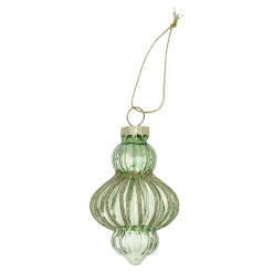 Kerstdecoratie|Kerstballen>Hanger glas pegel 7 cm groen