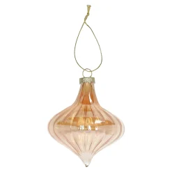 Kerstdecoratie|Kerstballen>Hanger glas pegel 10 cm koper