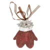 Kerstballen|Kerstdecoratie>Hanger handschoen rood 9 cm