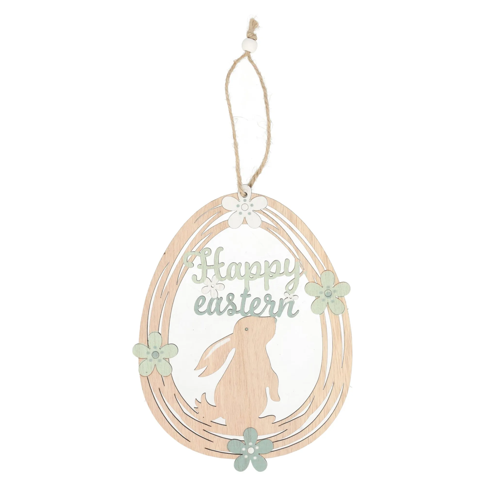 Natural Collections Pasen>Hanger happy easter hout 19cm