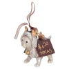 Kerstdecoratie|Kerstballen>Hanger hond bel goud 8 cm