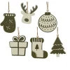 Decoris Kerstdecoratie|Kerstballen>Hanger hout groen 8 cm