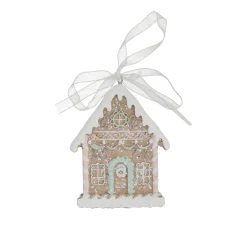 Kerstdecoratie|Kerstballen>Hanger huis gingerbread 9 cm