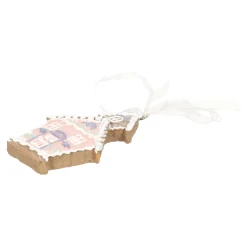 Kerstdecoratie|Kerstballen>Hanger huis gingerbread roze 10 cm