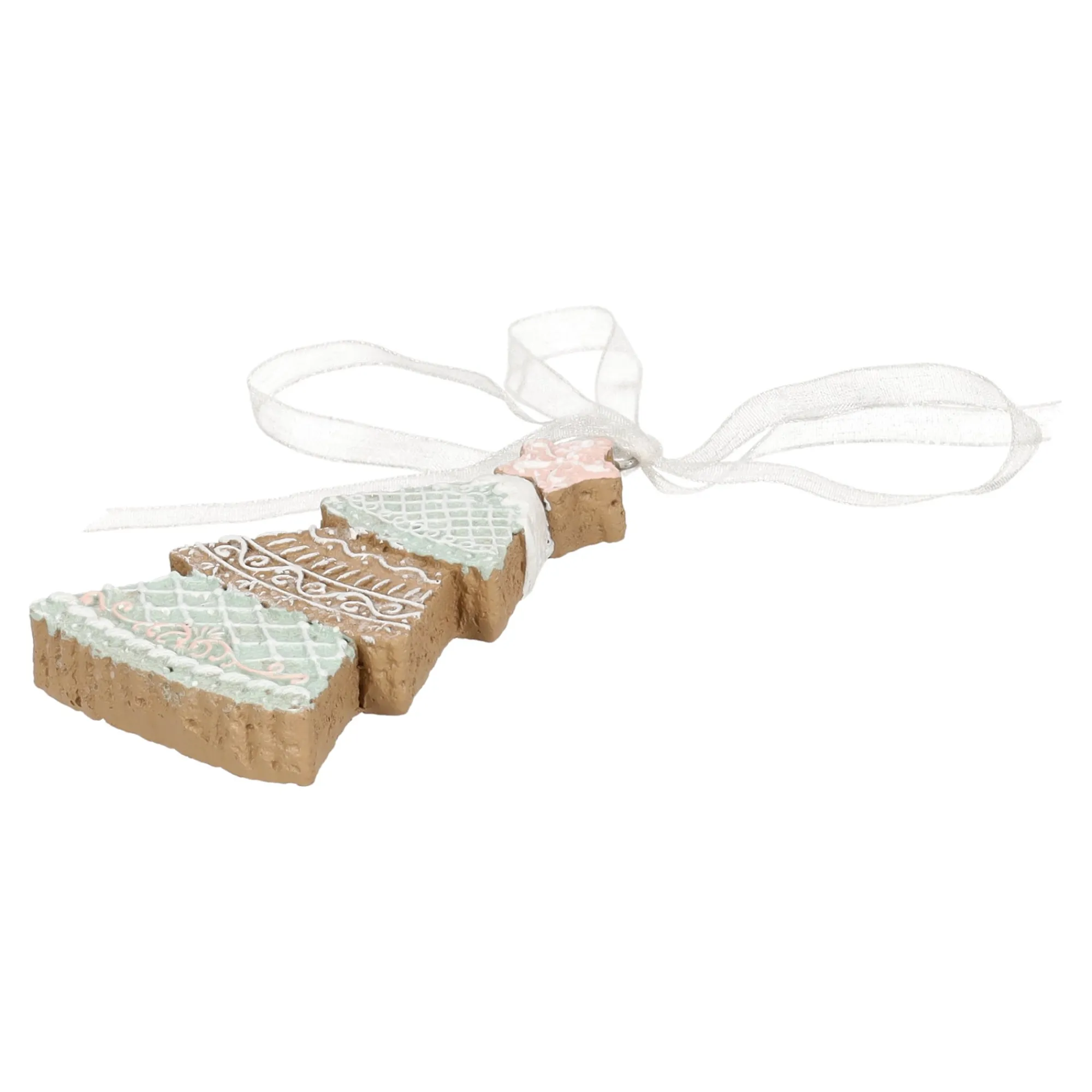 Kerstdecoratie|Kerstballen>Hanger kerstboom ster gingerbread 9 cm