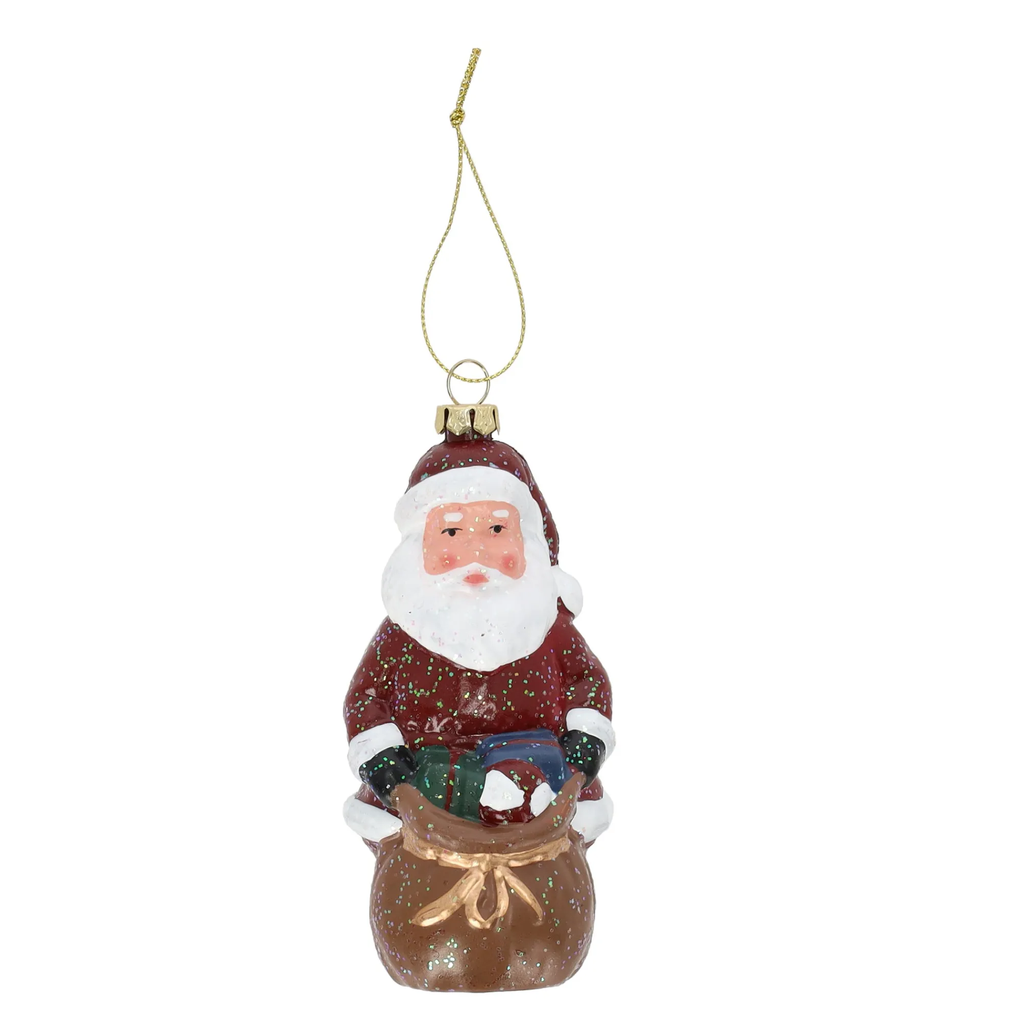 Kerstdecoratie|Kerstballen>Hanger kerstman met zak 6 x 12 cm