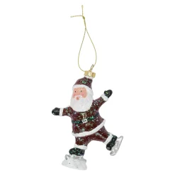 Kerstdecoratie|Kerstballen>Hanger kerstman schaats 12 cm