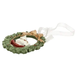 Kerstballen|Kerstdecoratie>Hanger krans hobbelpaard groen 9 cm