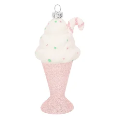 Kerstdecoratie|Kerstballen>Hanger milkshake roze 7 x 12 cm
