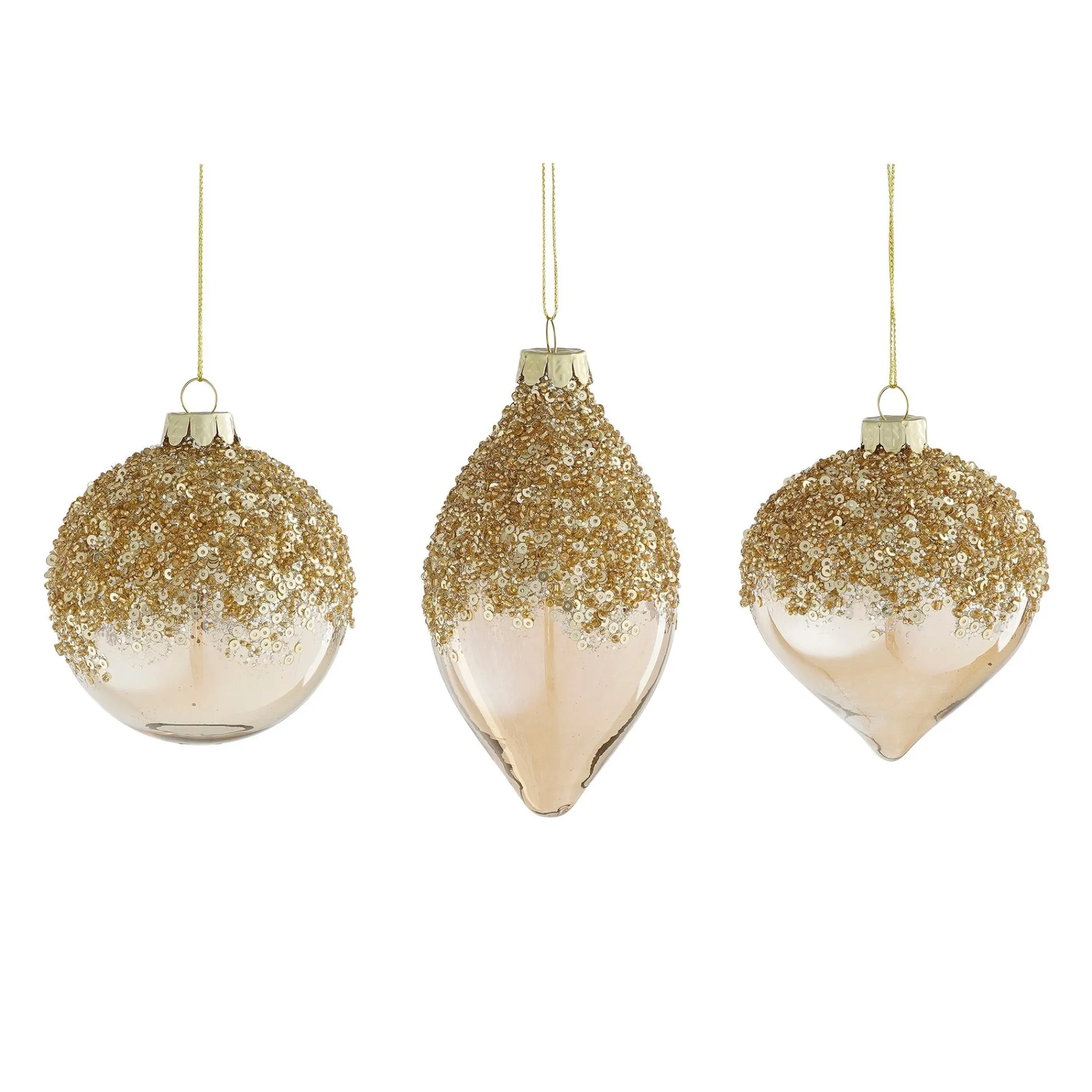 House of Seasons Kerstdecoratie|Kerstballen>Hanger ornament champagne 8 cm