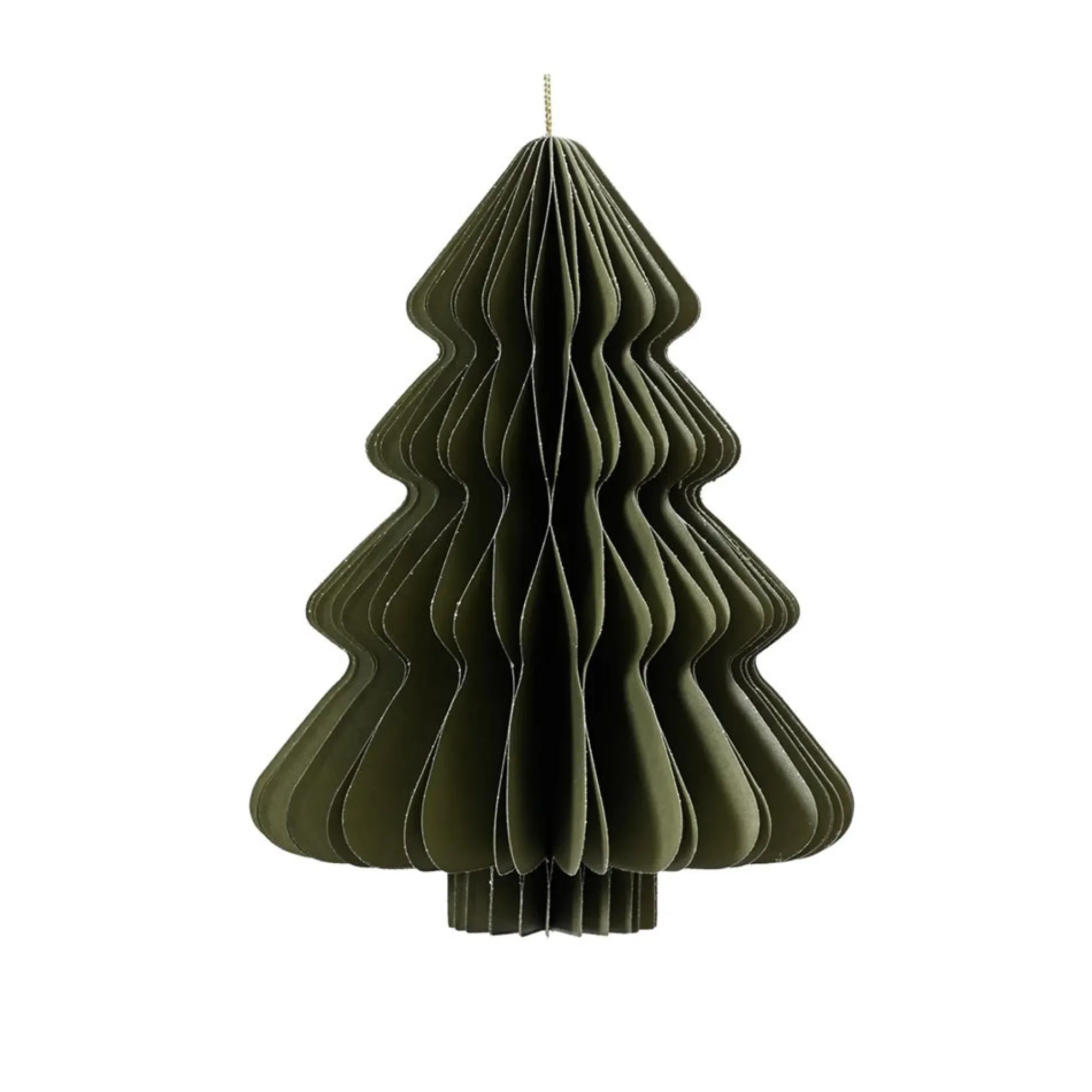 Decoris Kerstdecoratie|Kerstballen>Hanger papier boom groen 15 cm
