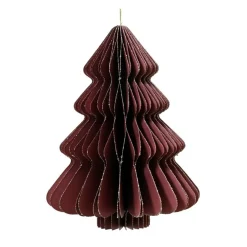Decoris Kerstdecoratie|Kerstballen>Hanger papier boom maroon 15 cm