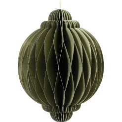 Decoris Kerstdecoratie|Kerstballen>Hanger papier pegel ui groen 15 cm