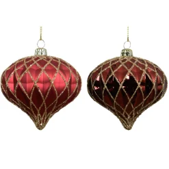 Decoris Kerstballen|Kerstdecoratie>Hanger pegel 8 cm rood
