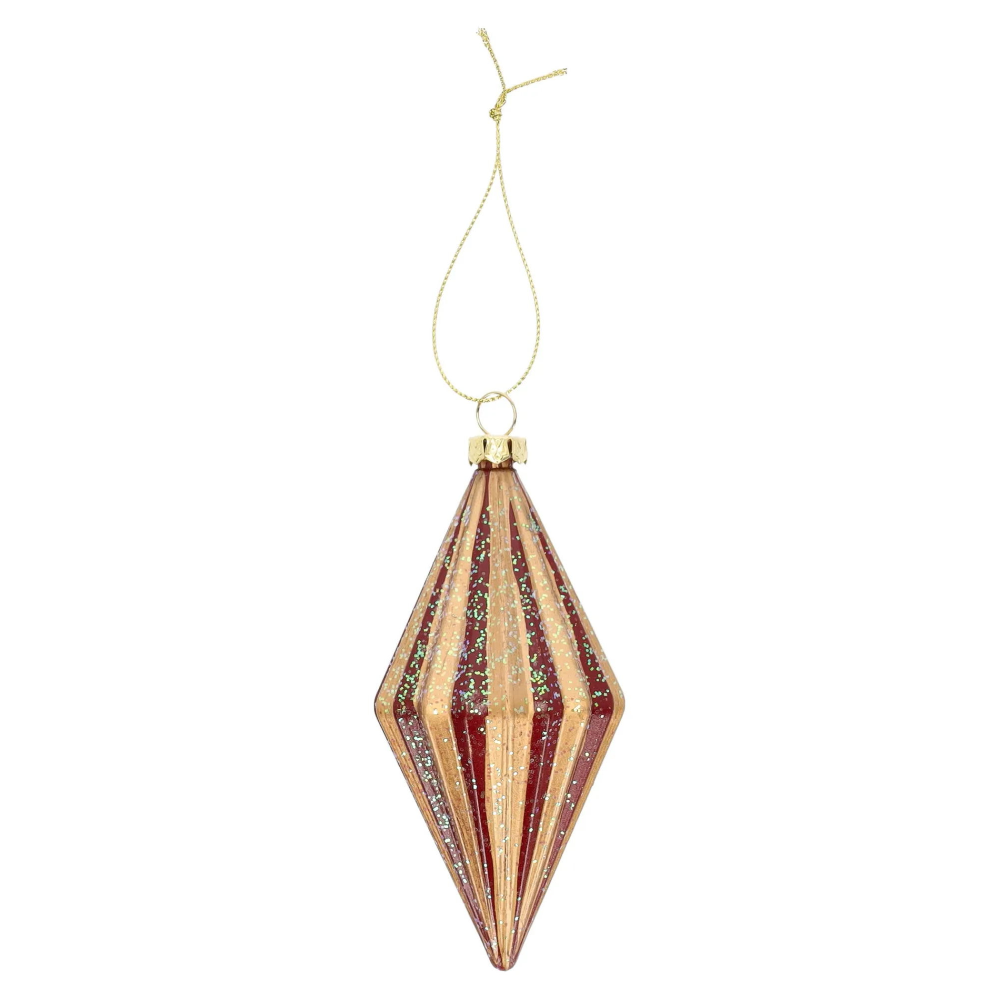 Kerstdecoratie|Kerstballen>Hanger pegel rood goud 6 x 12 cm