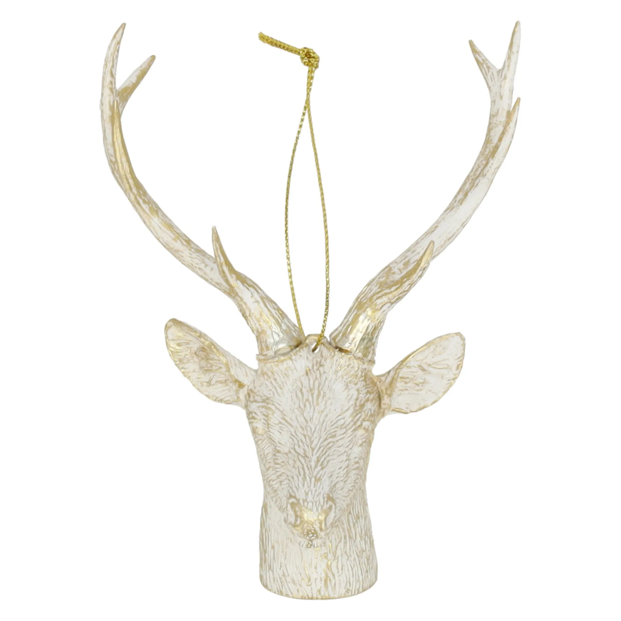 Kerstballen|Kerstdecoratie>Hanger rendierkop goud 9 x 14 cm