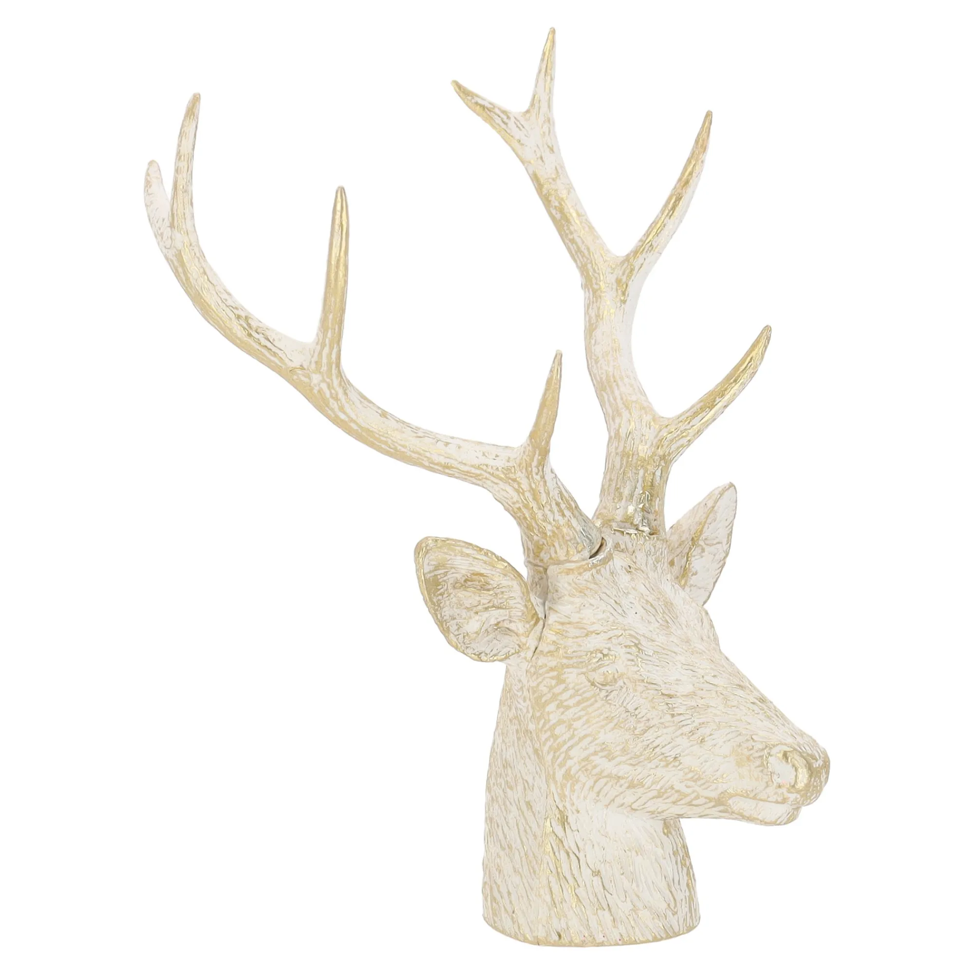 Kerstballen|Kerstdecoratie>Hanger rendierkop goud 9 x 14 cm