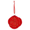 Kerstdecoratie|Kerstballen>Hanger roos rood 9 x 8 cm