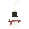 Kerstdecoratie|Kerstballen>Hanger sneeuwman hoed 9 x 11 cm