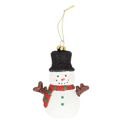 Kerstdecoratie|Kerstballen>Hanger sneeuwman hoed 9 x 11 cm
