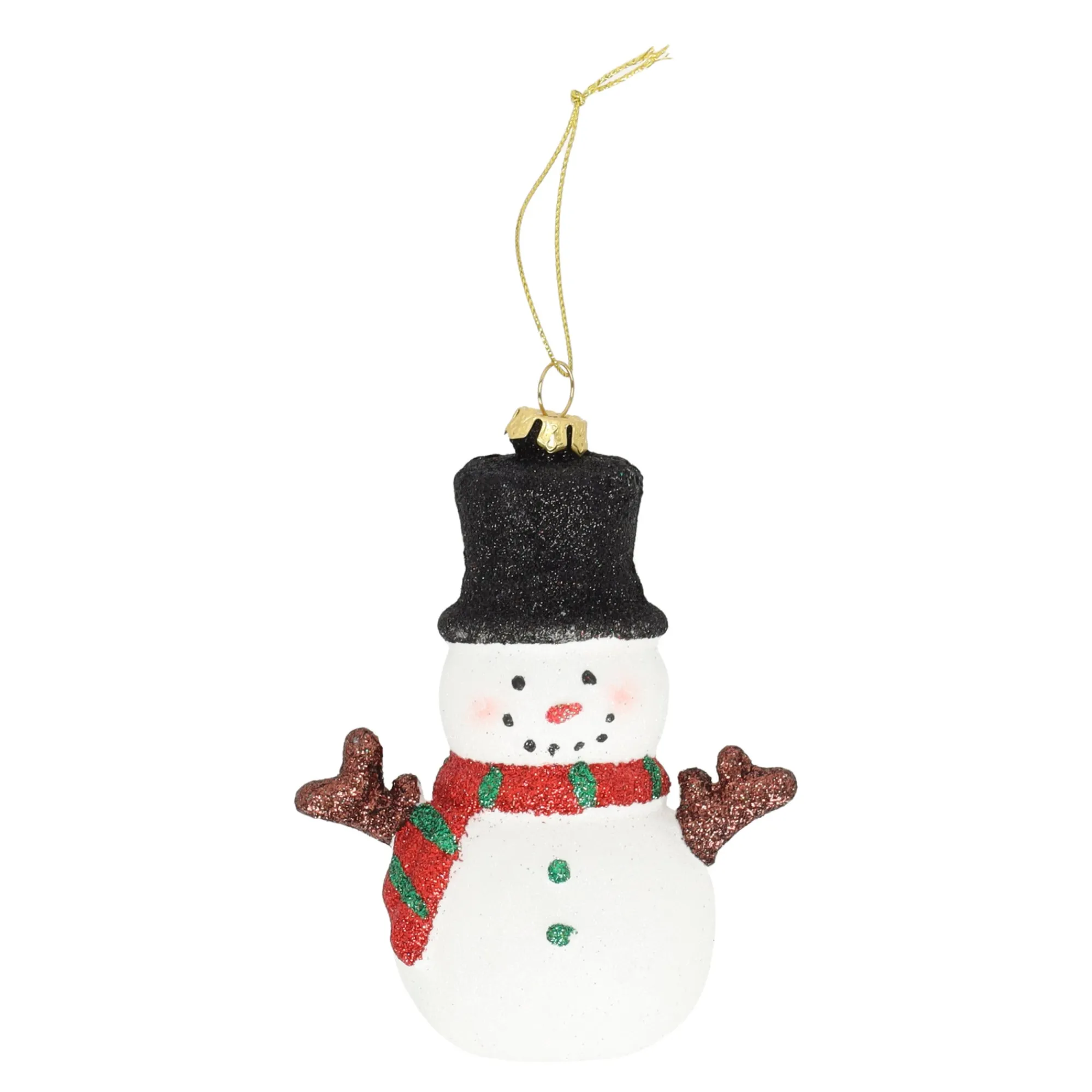 Kerstdecoratie|Kerstballen>Hanger sneeuwman hoed 9 x 11 cm