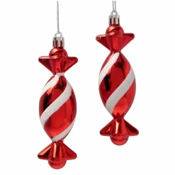 Boltze home Kerstdecoratie|Kerstballen>Hanger snoep Goody rood 11x3cm 2st