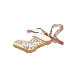 Kerstdecoratie|Kerstballen>Hanger sok gingerbread wit 8 cm
