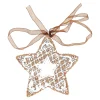Kerstballen|Kerstdecoratie>Hanger ster gingerbread wit 8 cm