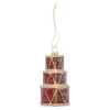 Kerstdecoratie|Kerstballen>Hanger trommel rood 6 x 10 cm