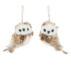 Mica Decorations Kerstballen|Kerstdecoratie>Hanger uil bruin 10 cm