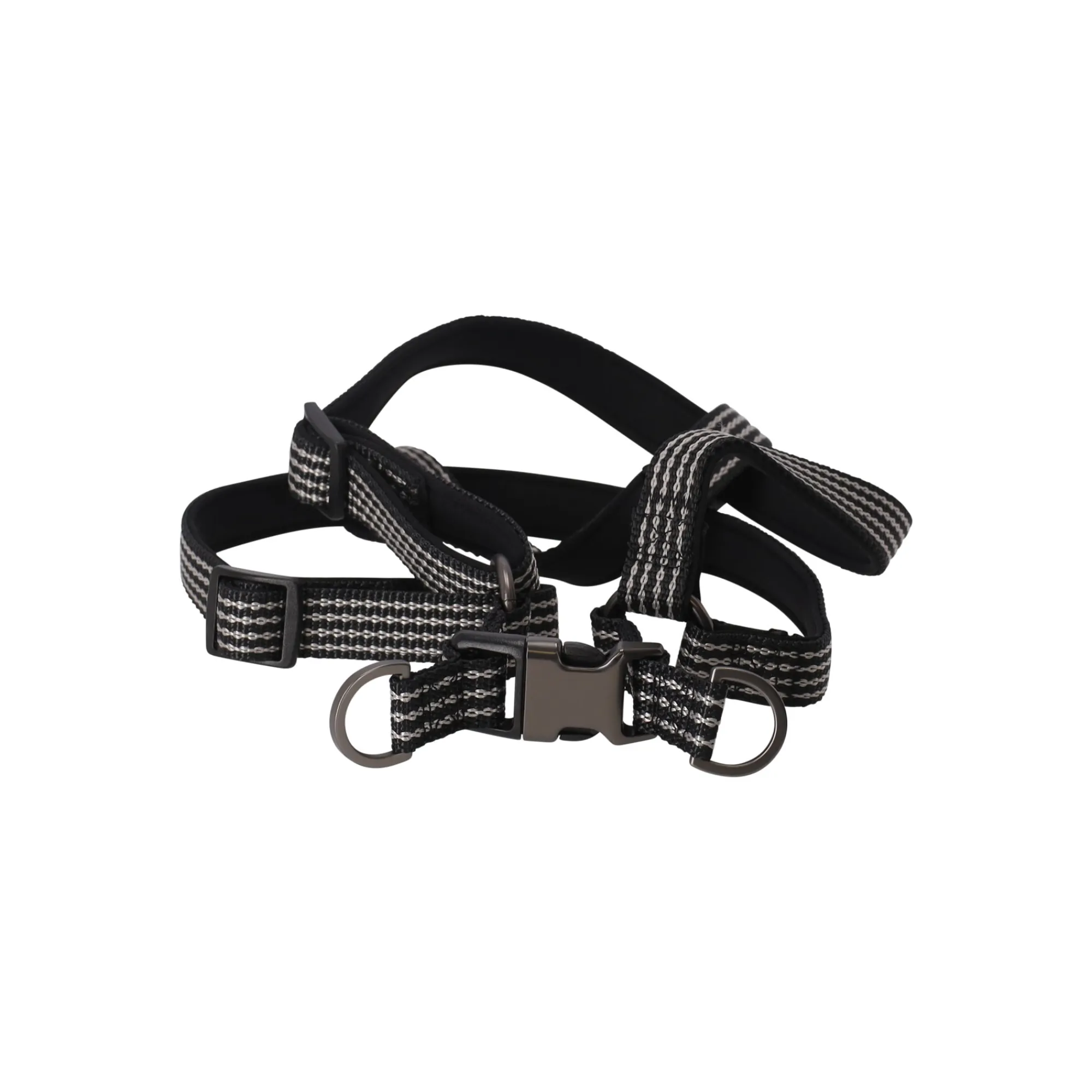 Flamingo Hondentuig>Harnas Step&go Jannu zwart M 35-60cm