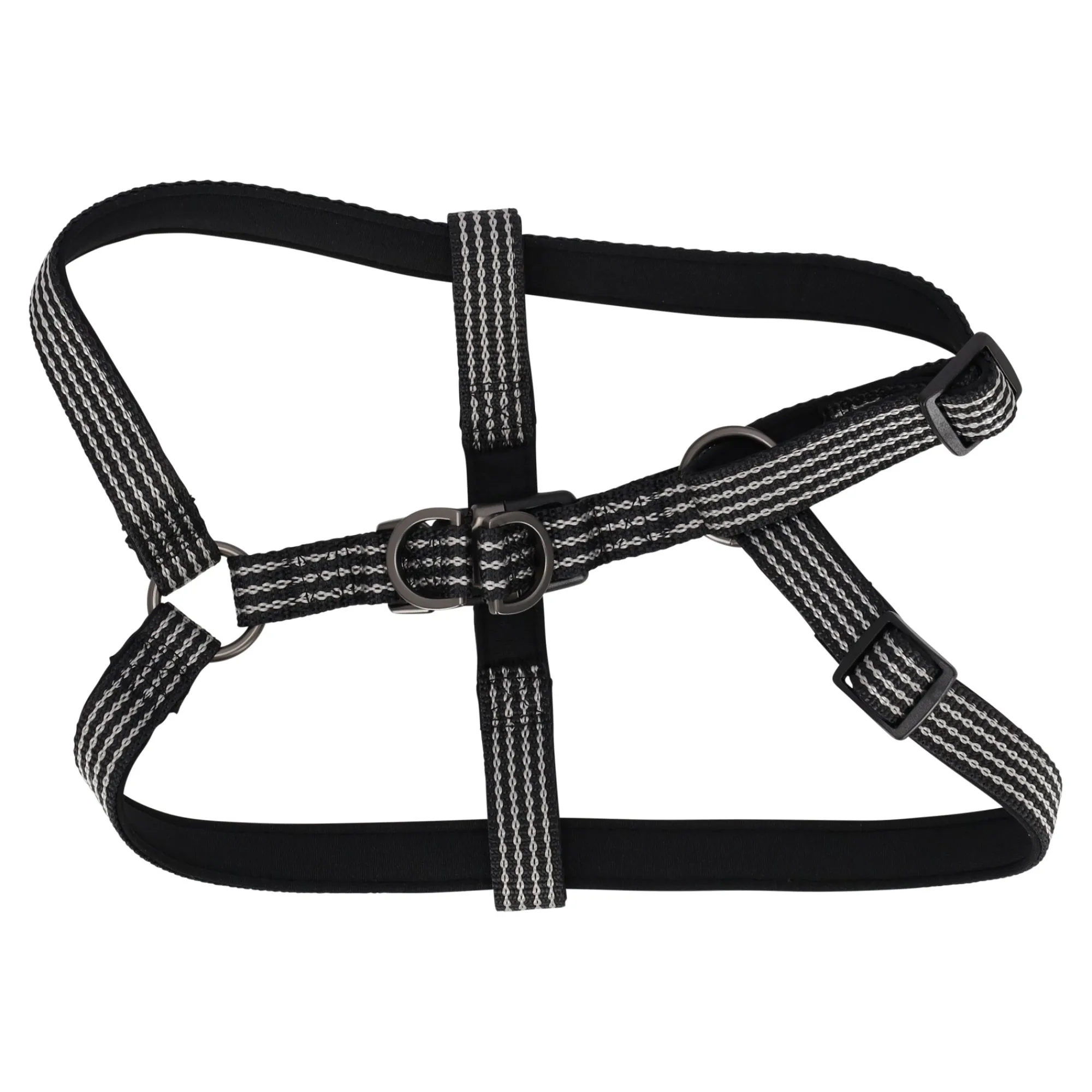 Flamingo Hondentuig>Harnas Step&go Jannu zwart M 35-60cm