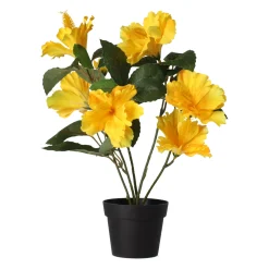 Kunstplanten En Kunstbloemen>Hibiscus in pot diverse assorti