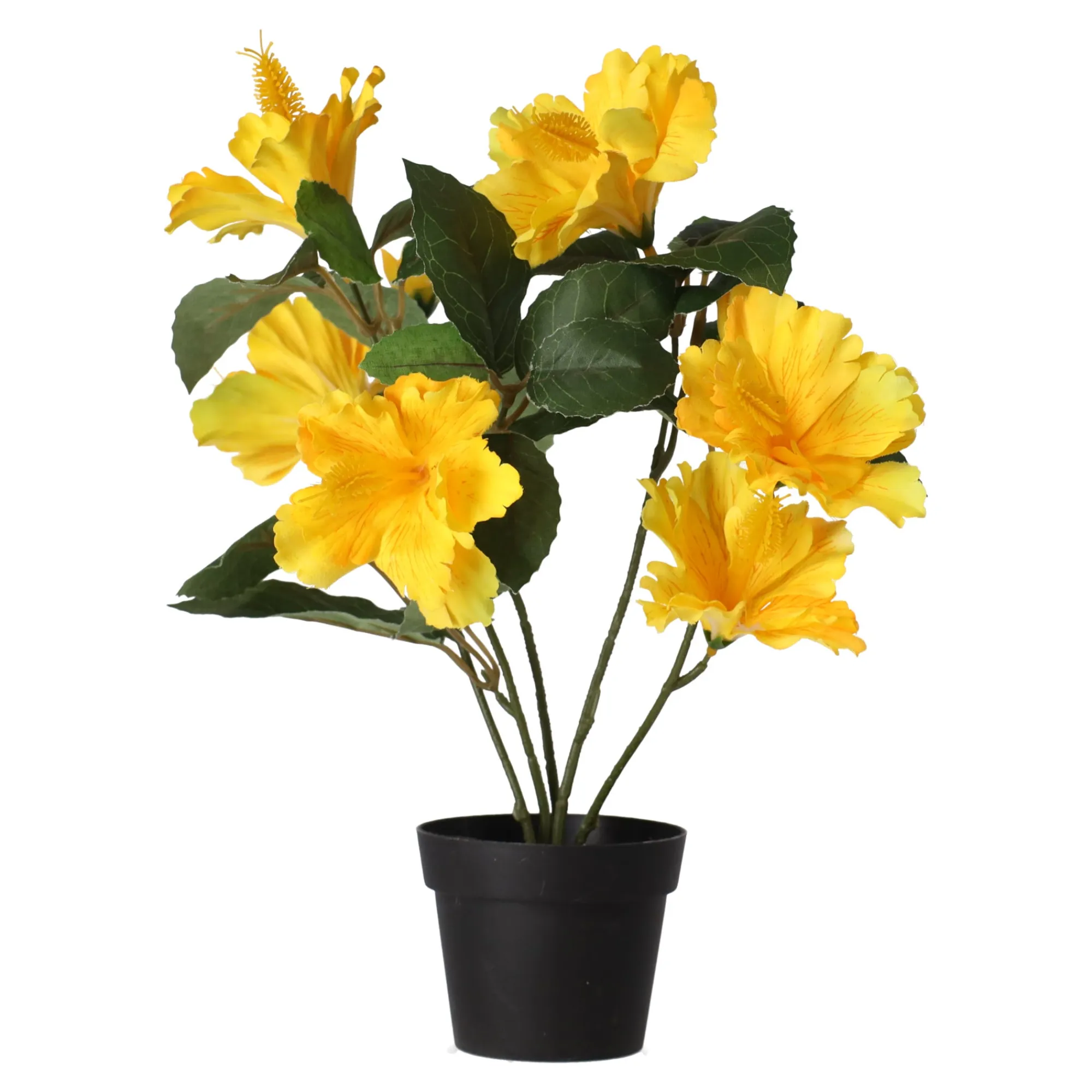 Kunstplanten En Kunstbloemen>Hibiscus in pot diverse assorti