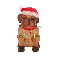 O'malley Kerstdecoratie>Hond met kerstverlichting acryl 42cm 100LED