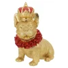 Kerstdecoratie|Woondecoratie>Hond met kroon goud 28 cm