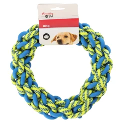 Friendly Pet Hondenspeelgoed>Hondenpeelgoed ring L blauw/geel 23cm