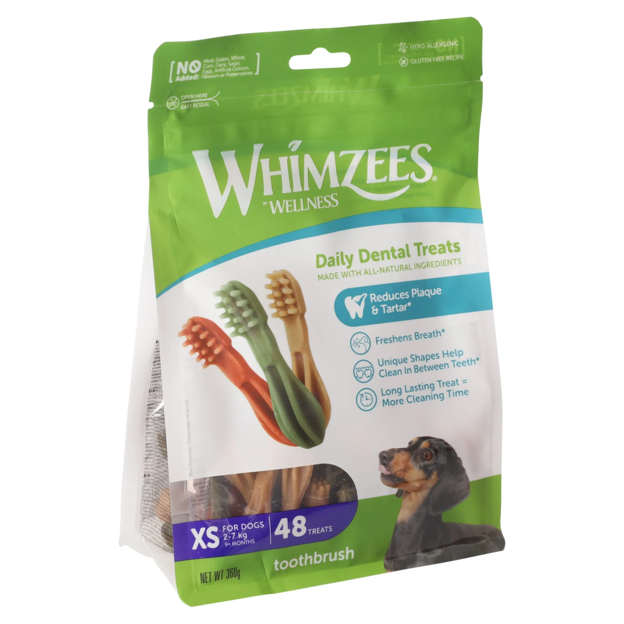 Whimzees Hondensnacks>Hondensnack dental tandenborstel XS 48st