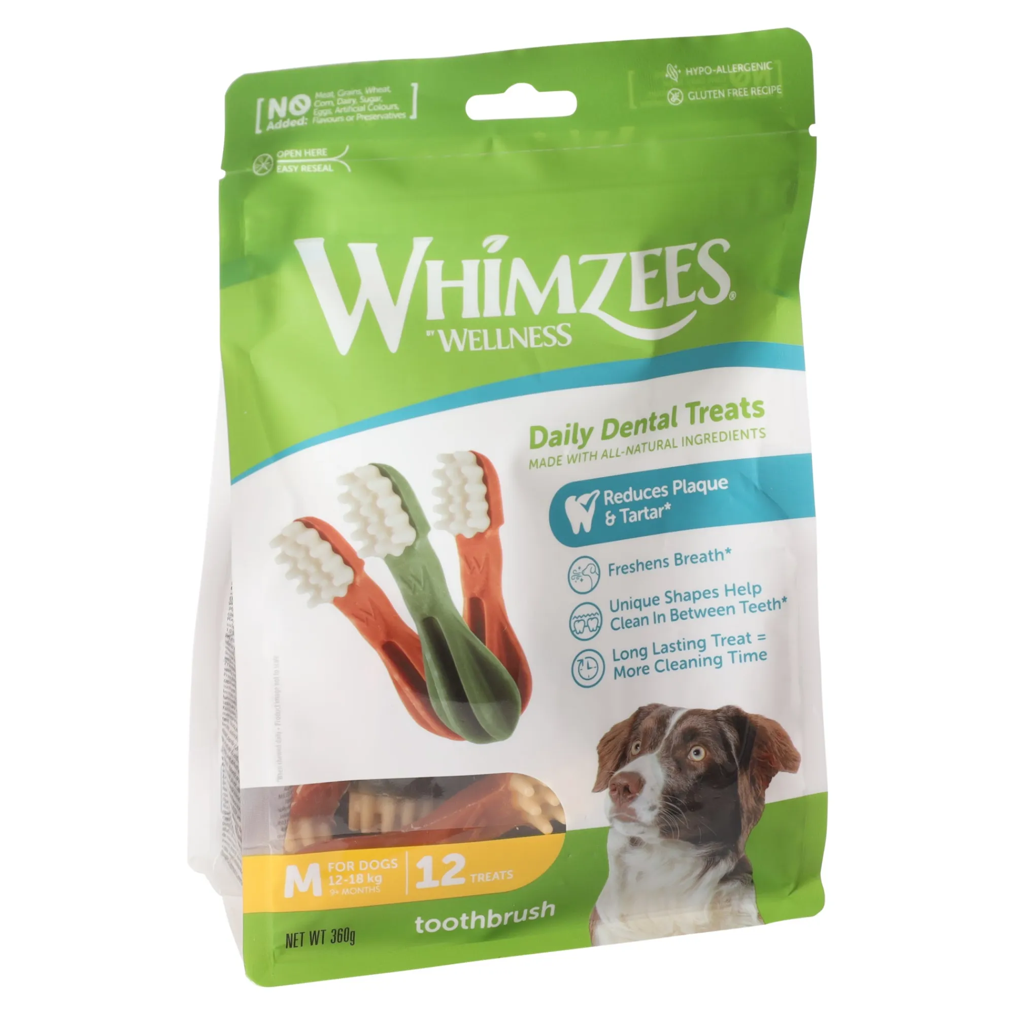 Whimzees Hondensnacks>Hondensnack dental tandenborstel M 12st