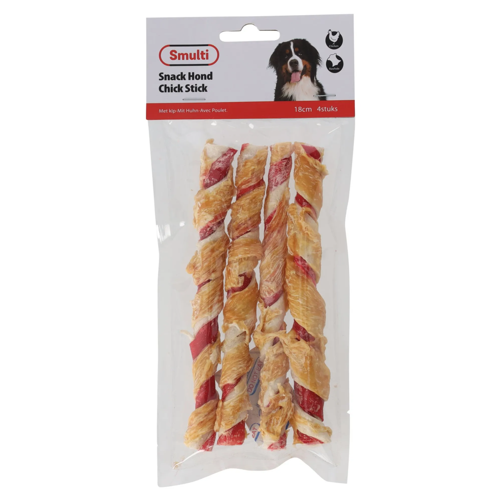 Smulti Hondensnacks>Hondensnack kip stick 18cm duo 4st