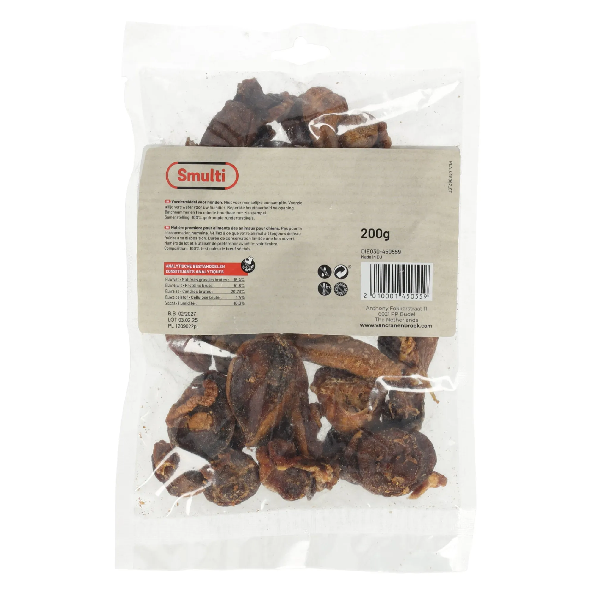 Smulti Hondensnacks>Hondensnack rundertestikels 200g