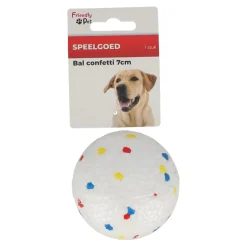 Friendly Pet Hondenspeelgoed>Hondenspeelgoed bal confetti 7cm