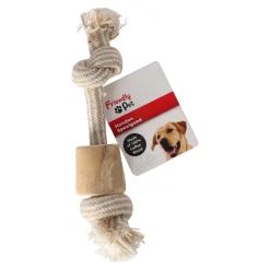 Friendly Pet Hondenspeelgoed>Hondenspeelgoed Java hout 1 blok+touw bruin S