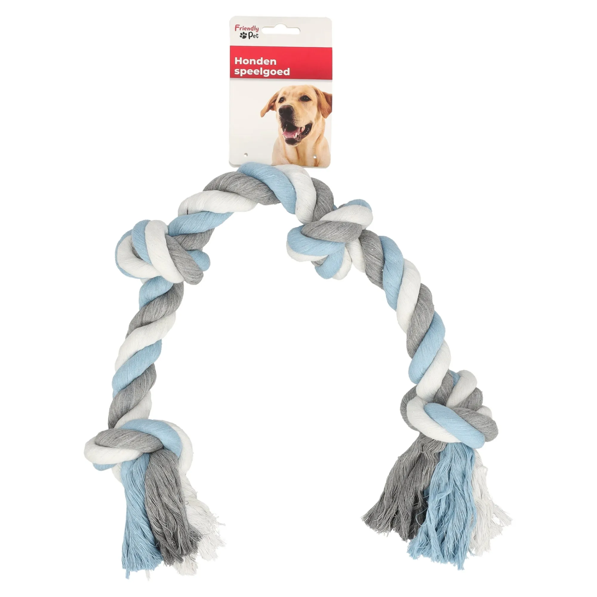 Friendly Pet Hondenspeelgoed>Hondenspeelgoed knoopbeen 4 knopen 75cm