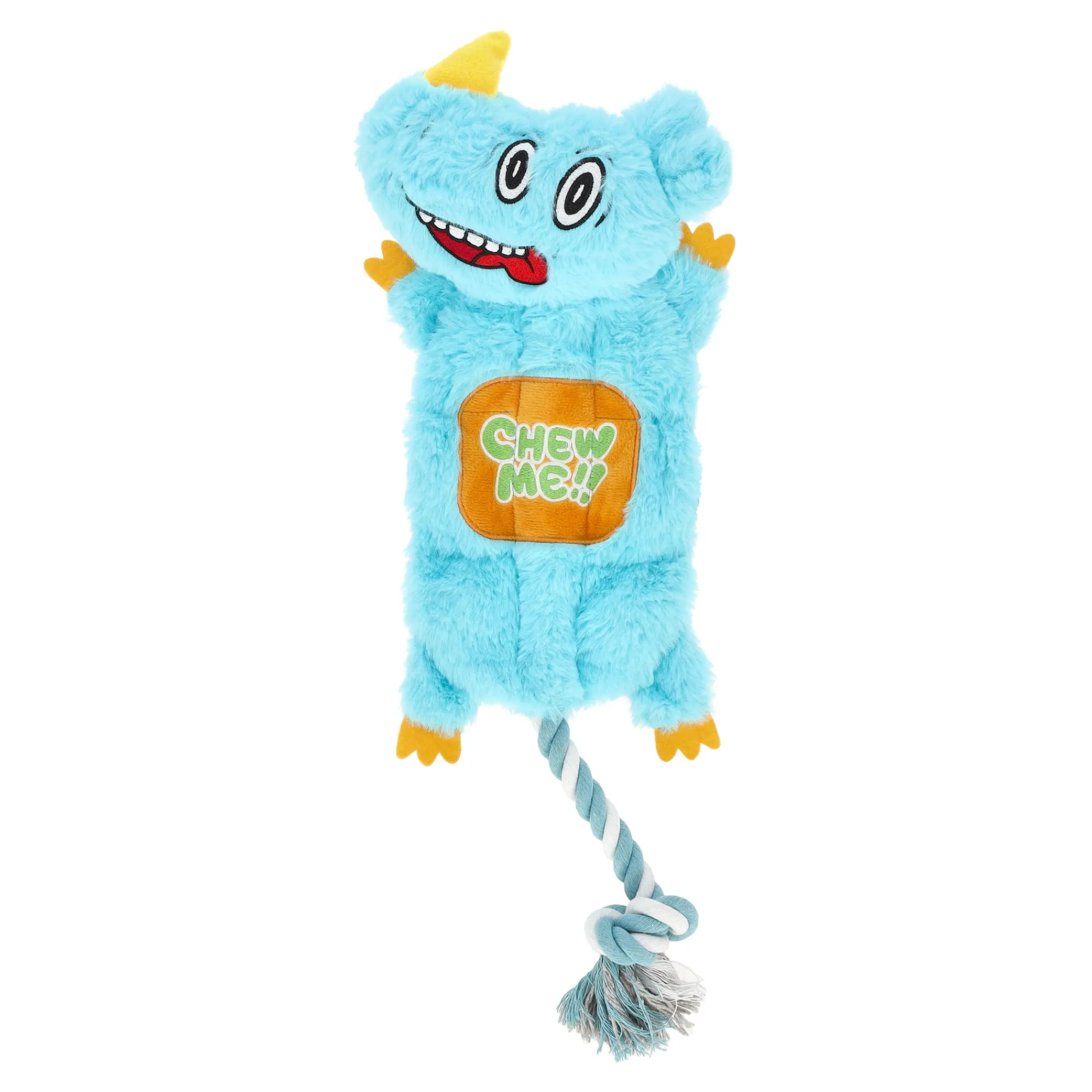 Friendly Pet Hondenspeelgoed>Hondenspeelgoed neushoorn met touw pluche