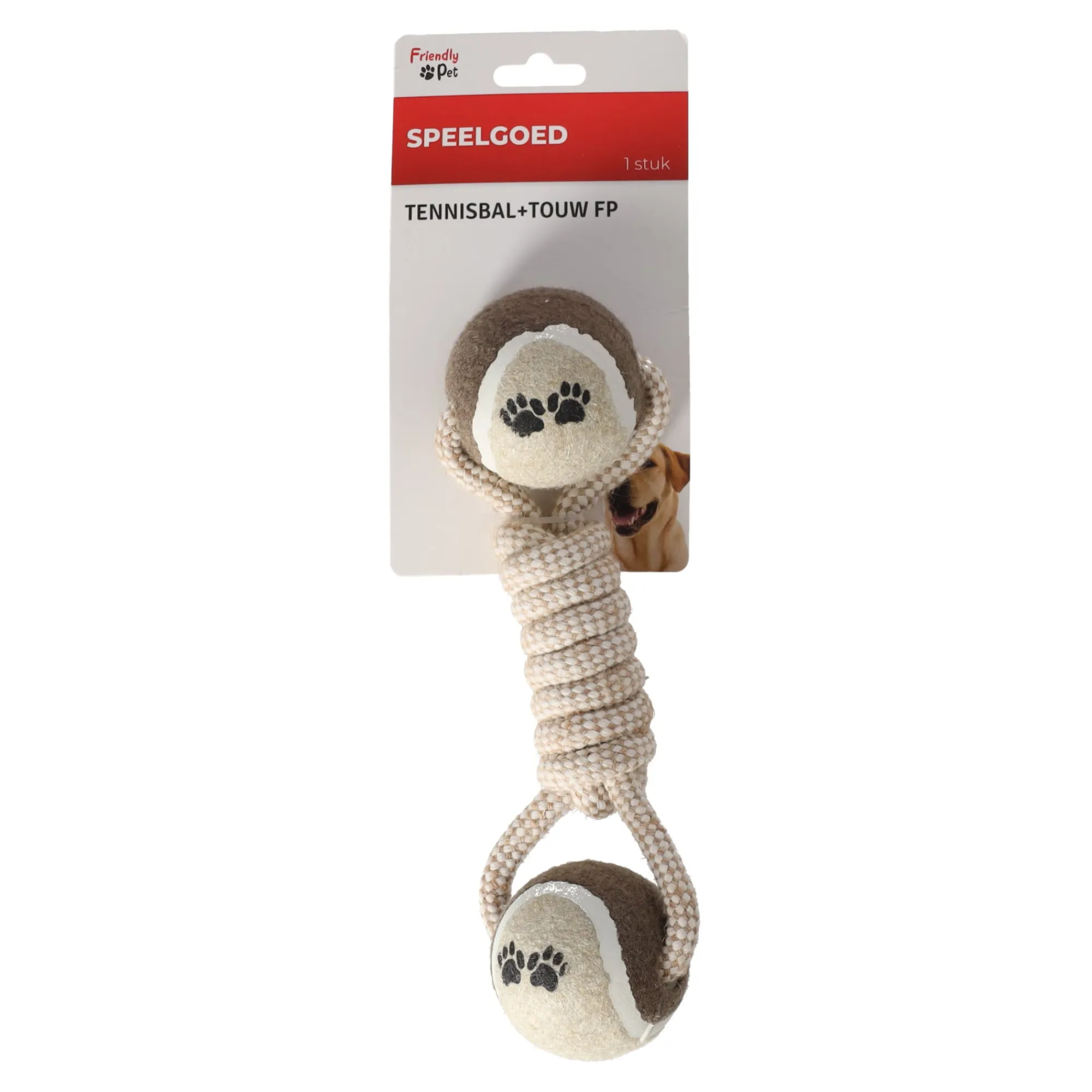 Friendly Pet Hondenspeelgoed>Hondenspeelgoed tennisbal + touw